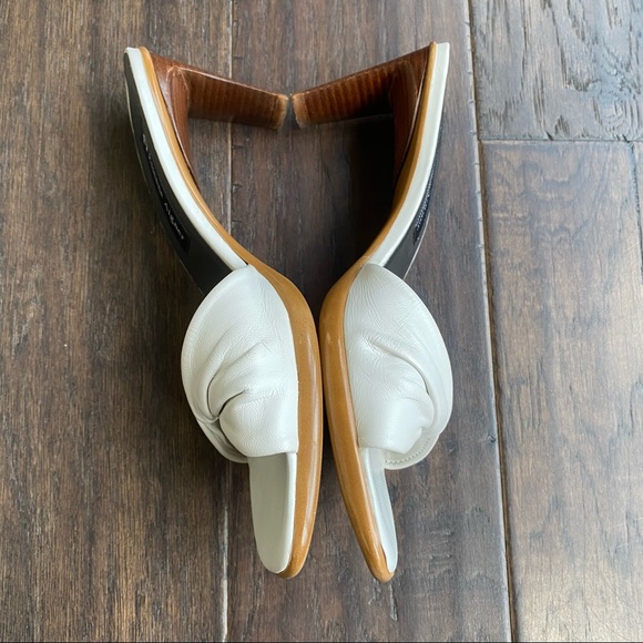 Etienne Aigner Slide Heeled Leather Sandals - Picture 7 of 11